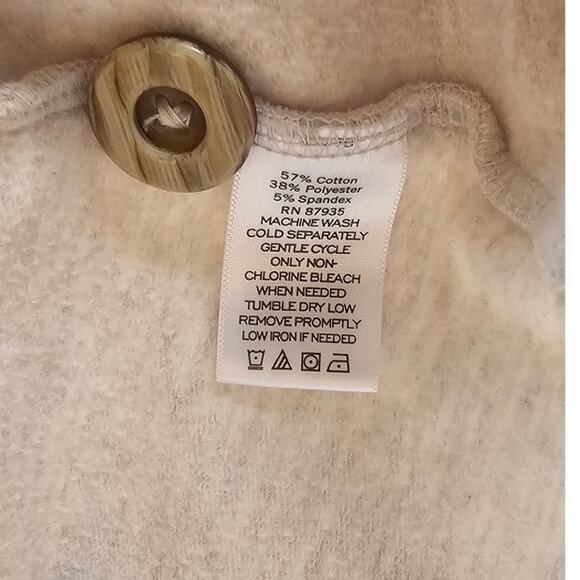 Susan‎ Graver Weekend Hooded Sweatshirt Cotton Tunic Women Size S Natural Cream - Picture 6 of 6